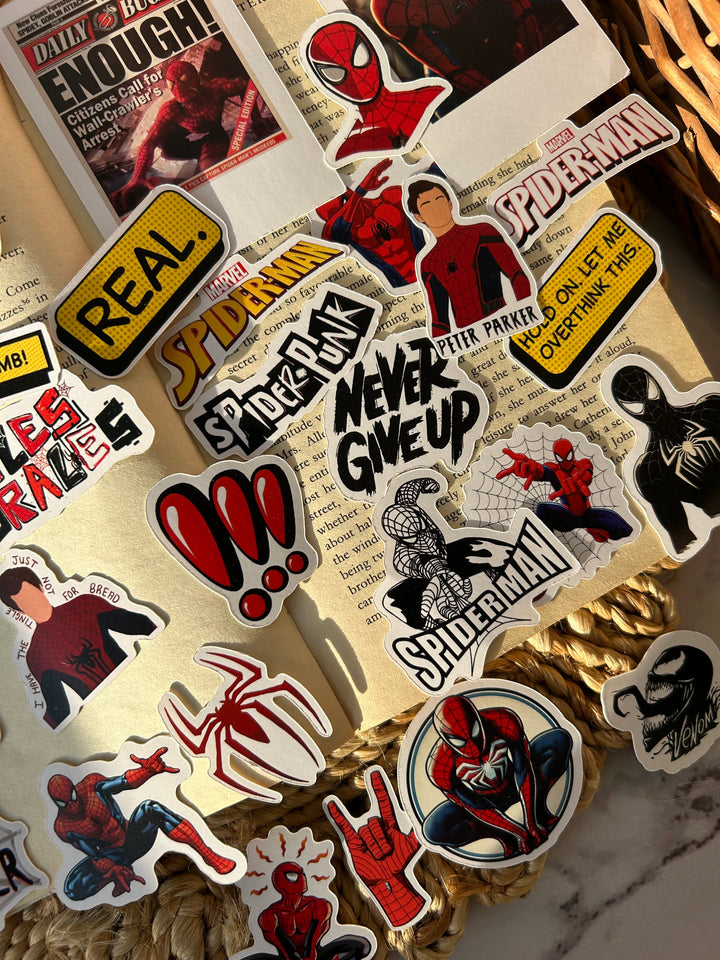 Spiderman sticker pack with cartoon and Marvel designs – Shop ABC