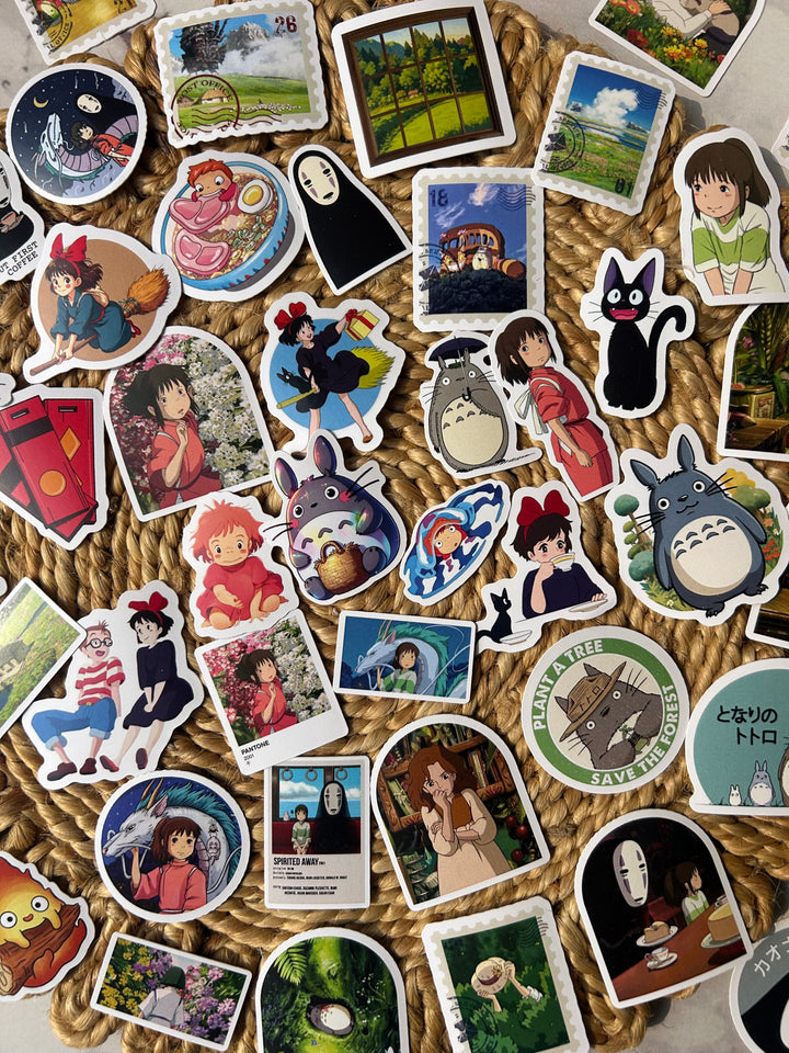 Studio Ghibli cartoon sticker pack for journaling – Shop ABC