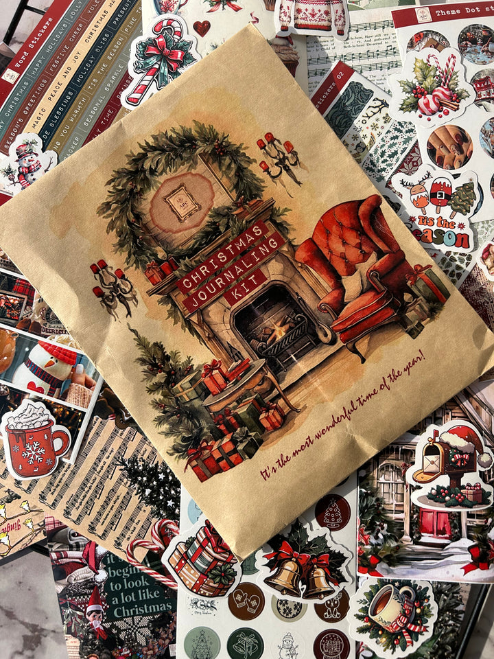 Christmas journaling kit with festive stickers, trees, and gifts – Shop ABC holiday pack