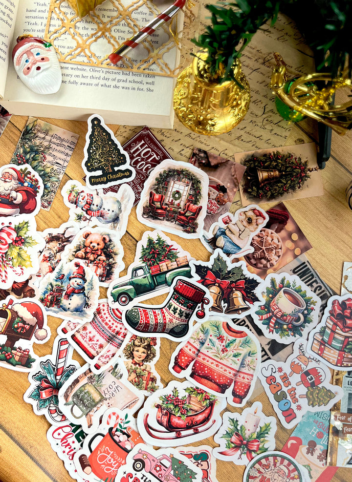 Christmas journaling kit with festive stickers, trees, and gifts – Shop ABC holiday pack