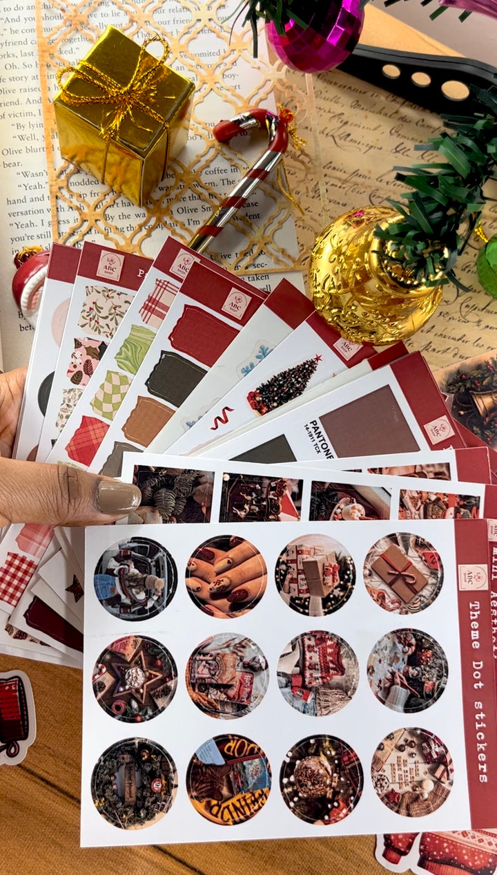 Christmas journaling kit with festive stickers, trees, and gifts – Shop ABC holiday pack
