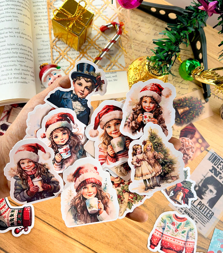 Christmas journaling kit with festive stickers, trees, and gifts – Shop ABC holiday pack