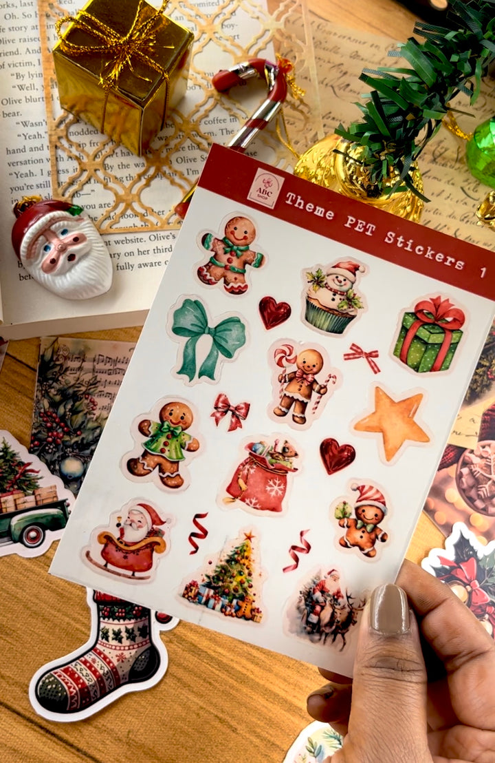 Christmas journaling kit with festive stickers, trees, and gifts – Shop ABC holiday pack