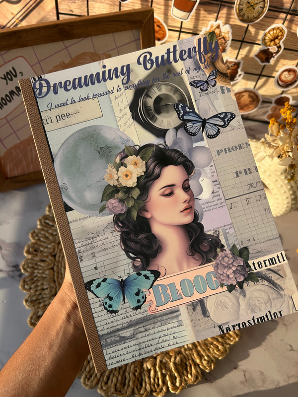 Big Retro journal sticker book - Dreaming Butterfly