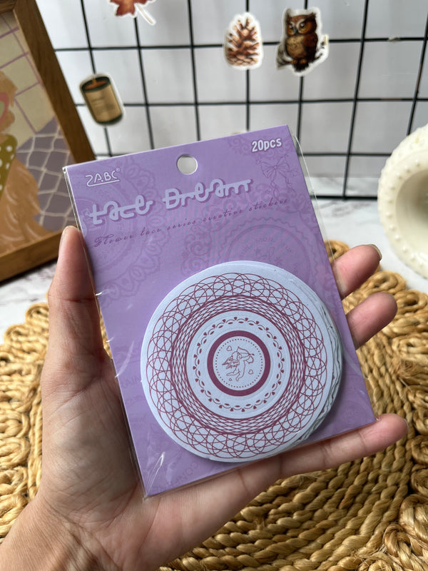 Floral lace memosheet sticker cutouts 
 - variant 02