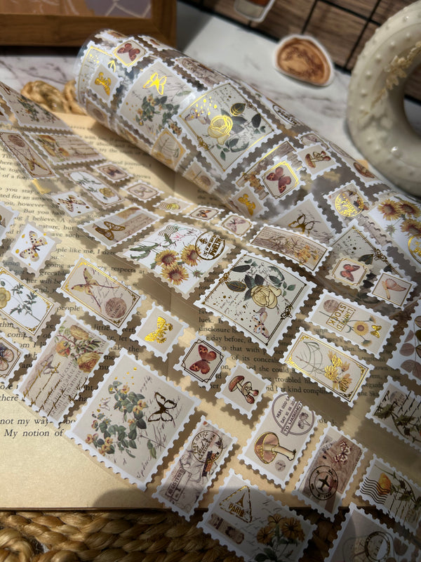 Journal floral stamp washi tape - variant 02