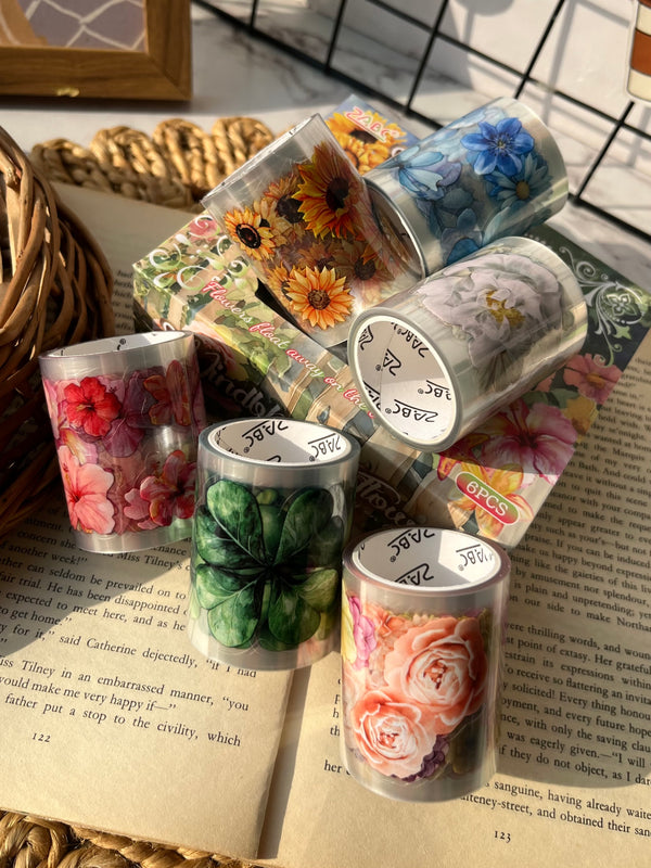 Botanical garden floral collection PET tape set of 6