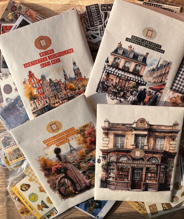 COMBO OFFER II - Retro Aesthetic Journaling Kit (Pack of 4 kits)