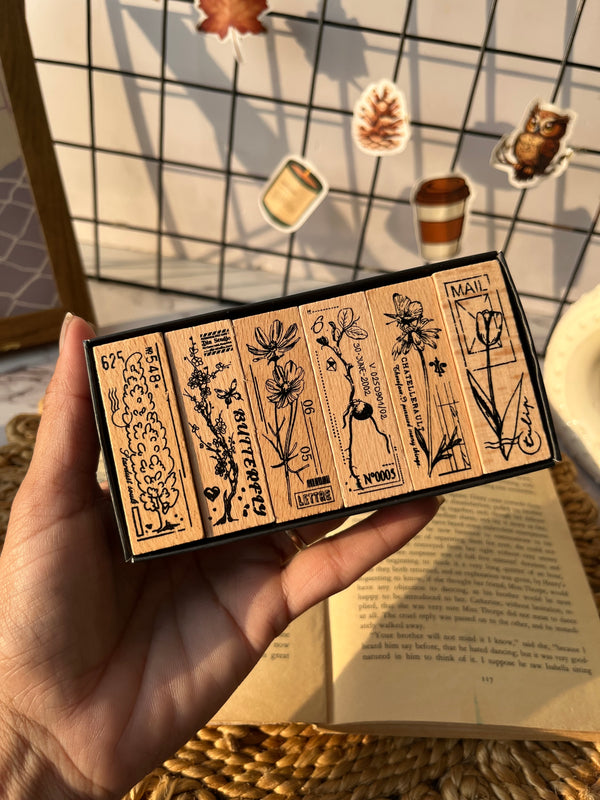 Floral postal rubber stamps