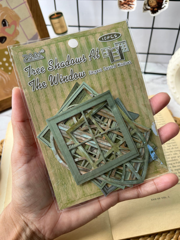 Retro journal window frame cutouts - variant 05