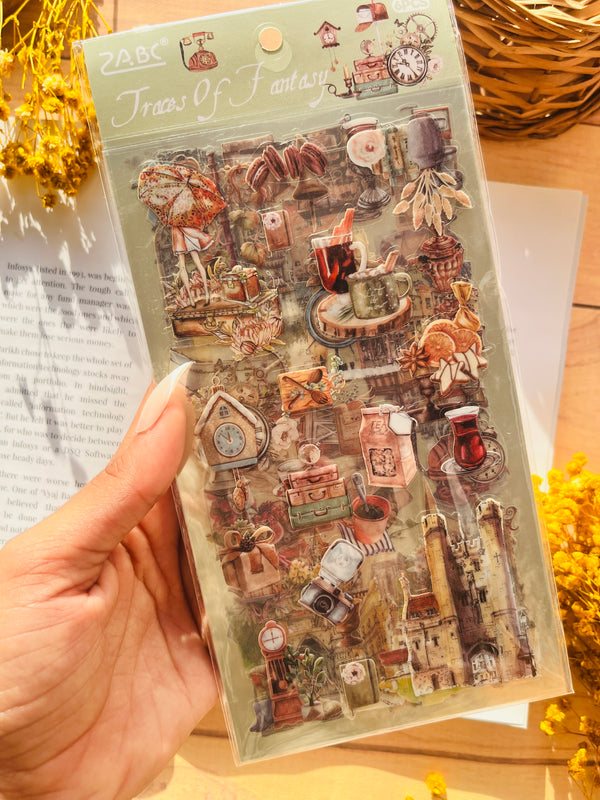 Vintage journal aesthetic PET stickers - variant 02