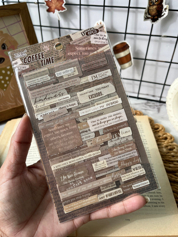 Vintage Journal Quotes Sticker set - variant 01