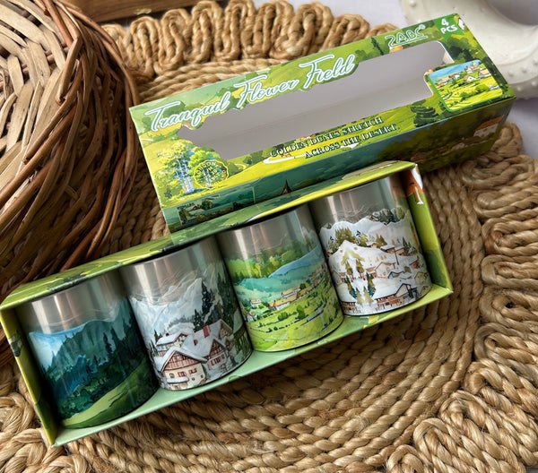 Tranquil Flower Field PET tape set of 4
