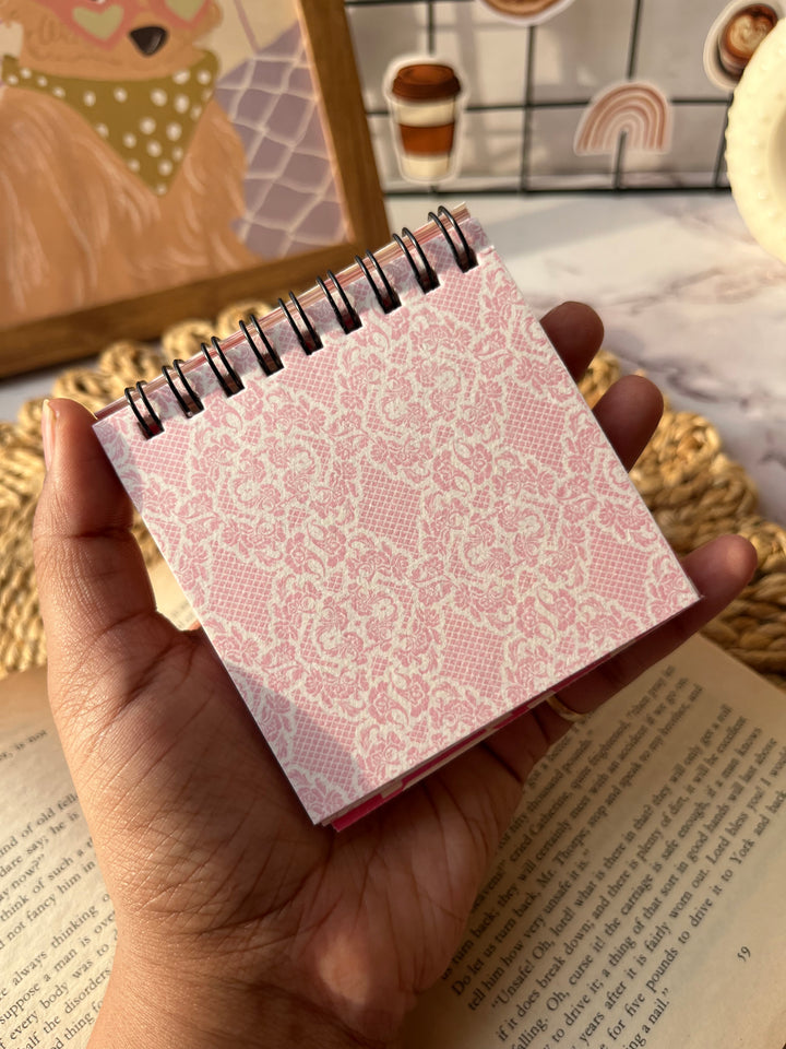 Pink handmade paperpack book with textured sheets – Shop ABC