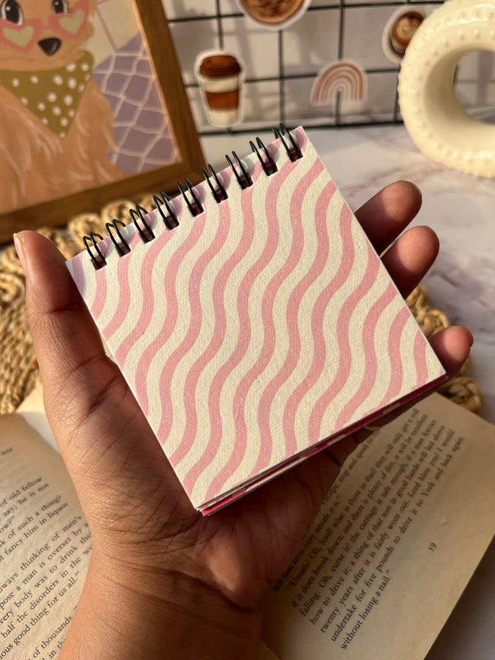 Pink handmade paperpack book with textured sheets – Shop ABC