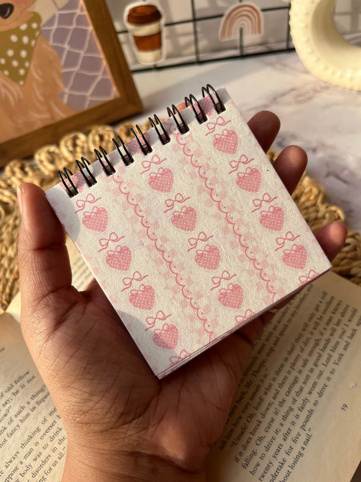 Pink handmade paperpack book with textured sheets – Shop ABC