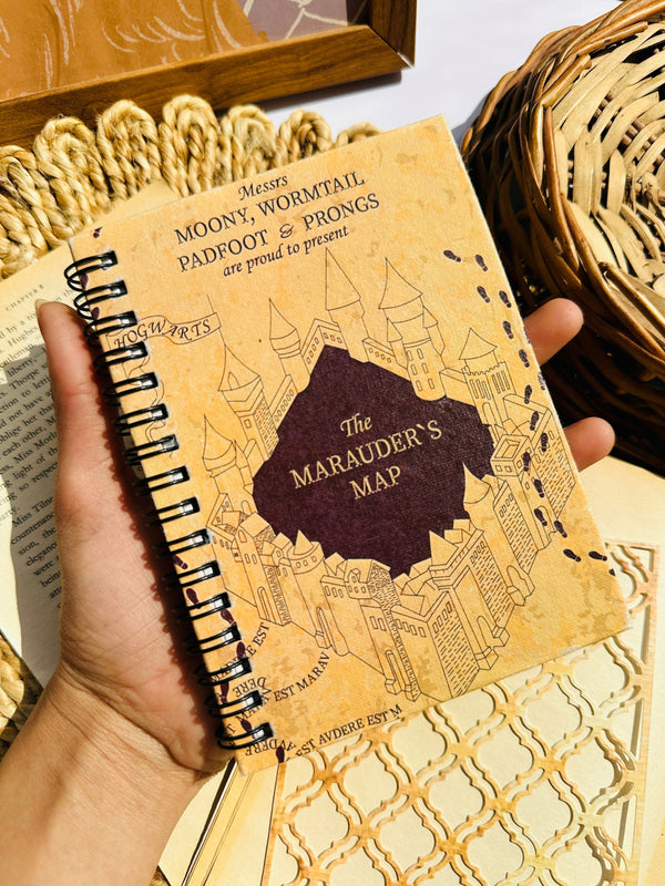Harry Potter Marauder’s Map handmade paper journal featuring Hogwarts-themed vintage design for journaling and gifting – Shop ABC