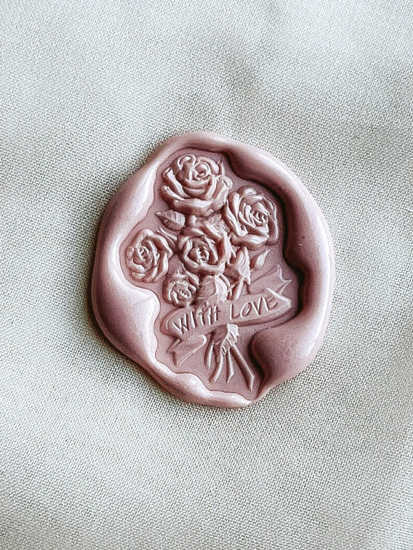 Rose bouquet wax seal stamp