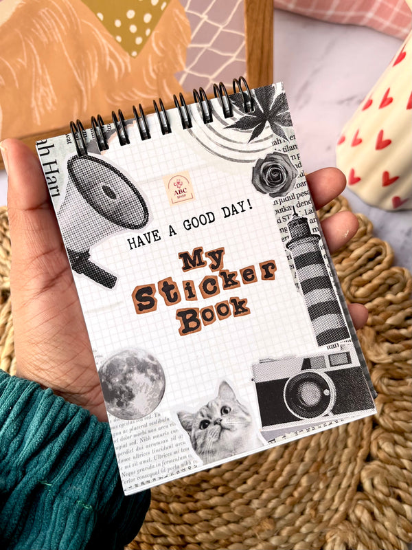 Sticker book with black and white journaling stickers – Shop ABC