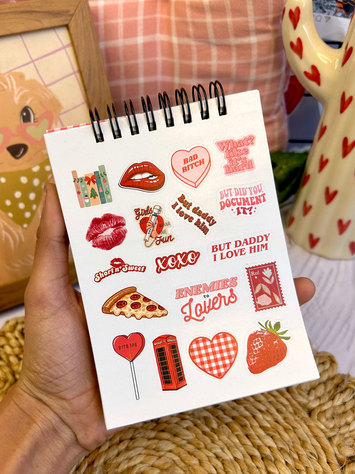 Cute red color sticker book with vinyl stickers – Shop ABC