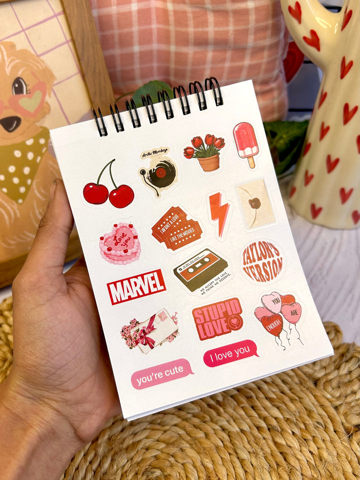 Cute red color sticker book with vinyl stickers – Shop ABC