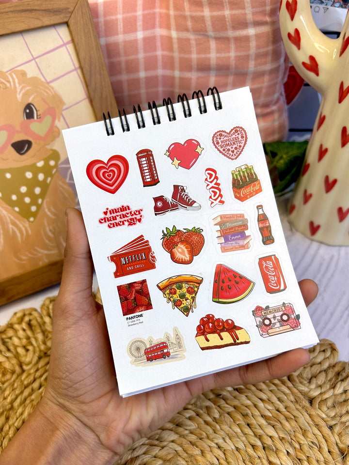 Cute red color sticker book with vinyl stickers – Shop ABC
