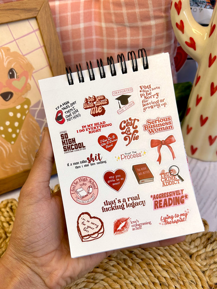 Cute red color sticker book with vinyl stickers – Shop ABC