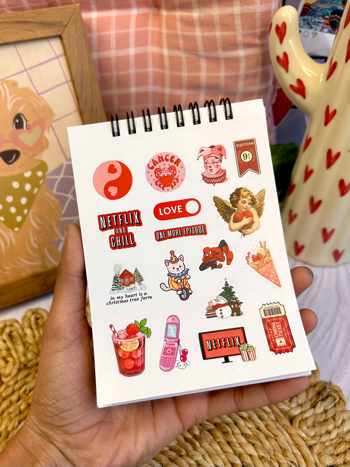 Cute red color sticker book with vinyl stickers – Shop ABC