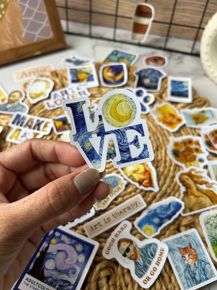 Van Gogh journaling kit with Starry Night stickers, Van Gogh stationery, and art-themed journaling supplies for planners and creative projects – Shop ABC